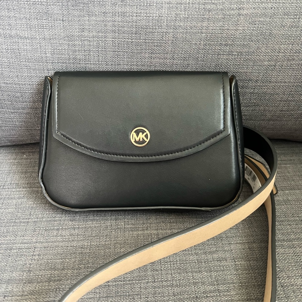 NWT MICHAEL KORS MK SIGNATURE FANNY PACK BAG ON BELT LEATHER